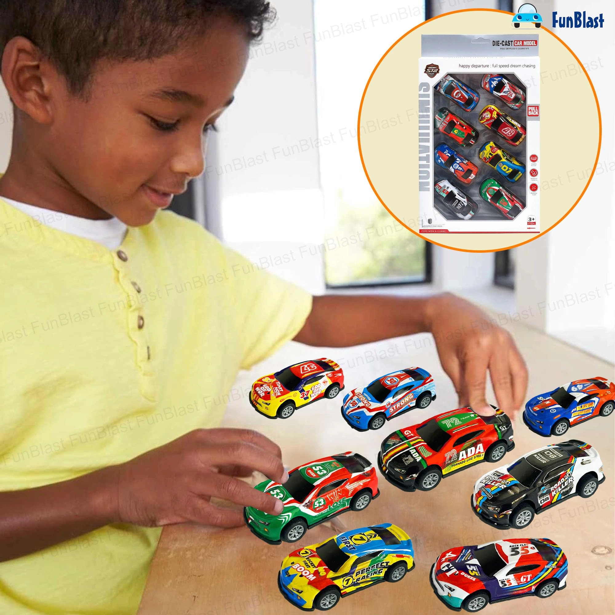 Die-Cast Car Set - 8pcs