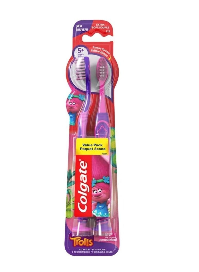 Kids Toothbrush - Trolls Extra Soft 2-Piece Pack