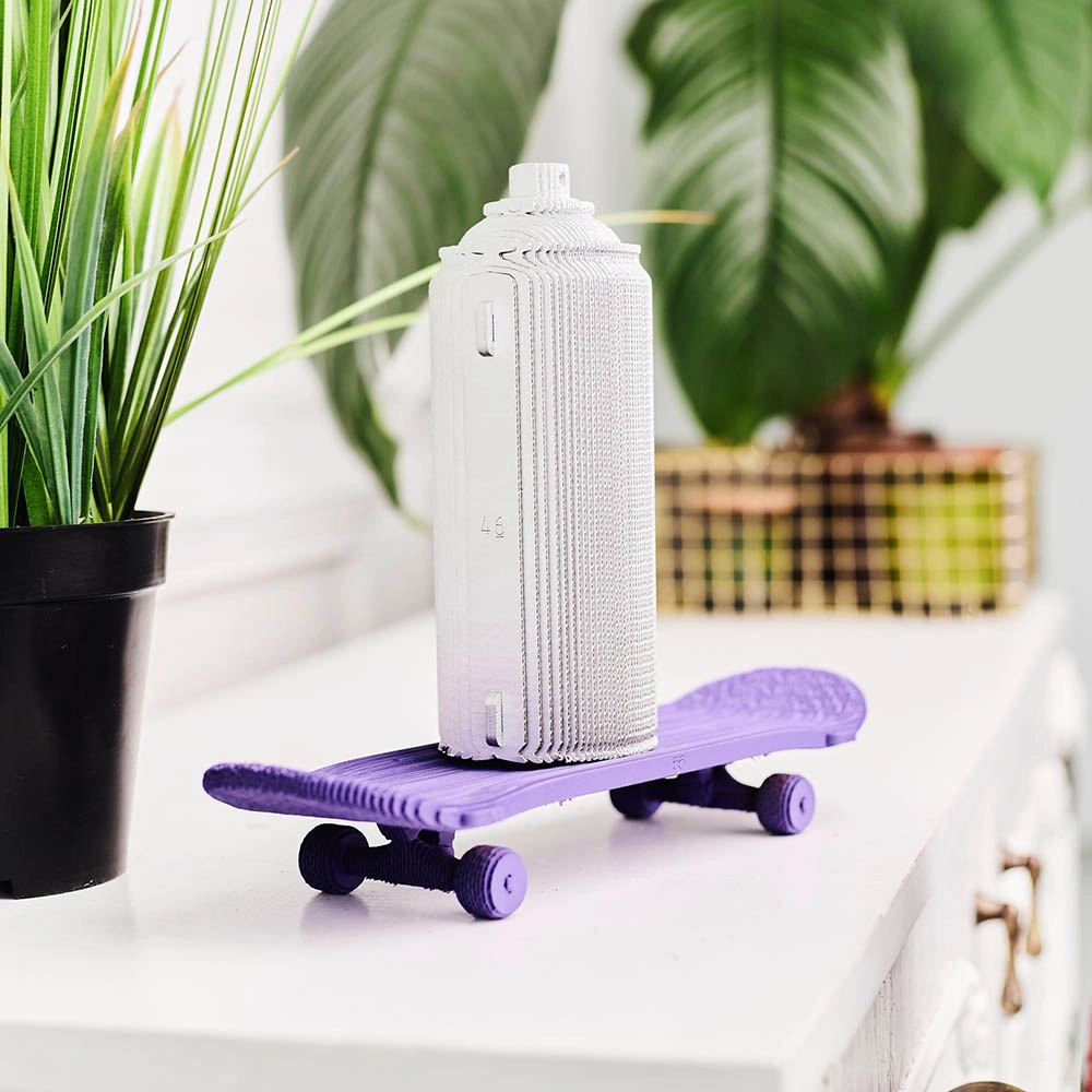 Skateboard And Spray Can 2-in-1 3D Puzzle (7529-CARTSKATE) - 194 pcs