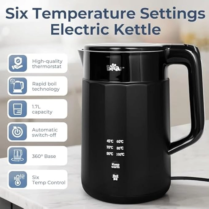 Temperature Control Stainless Steel Electric Kettle