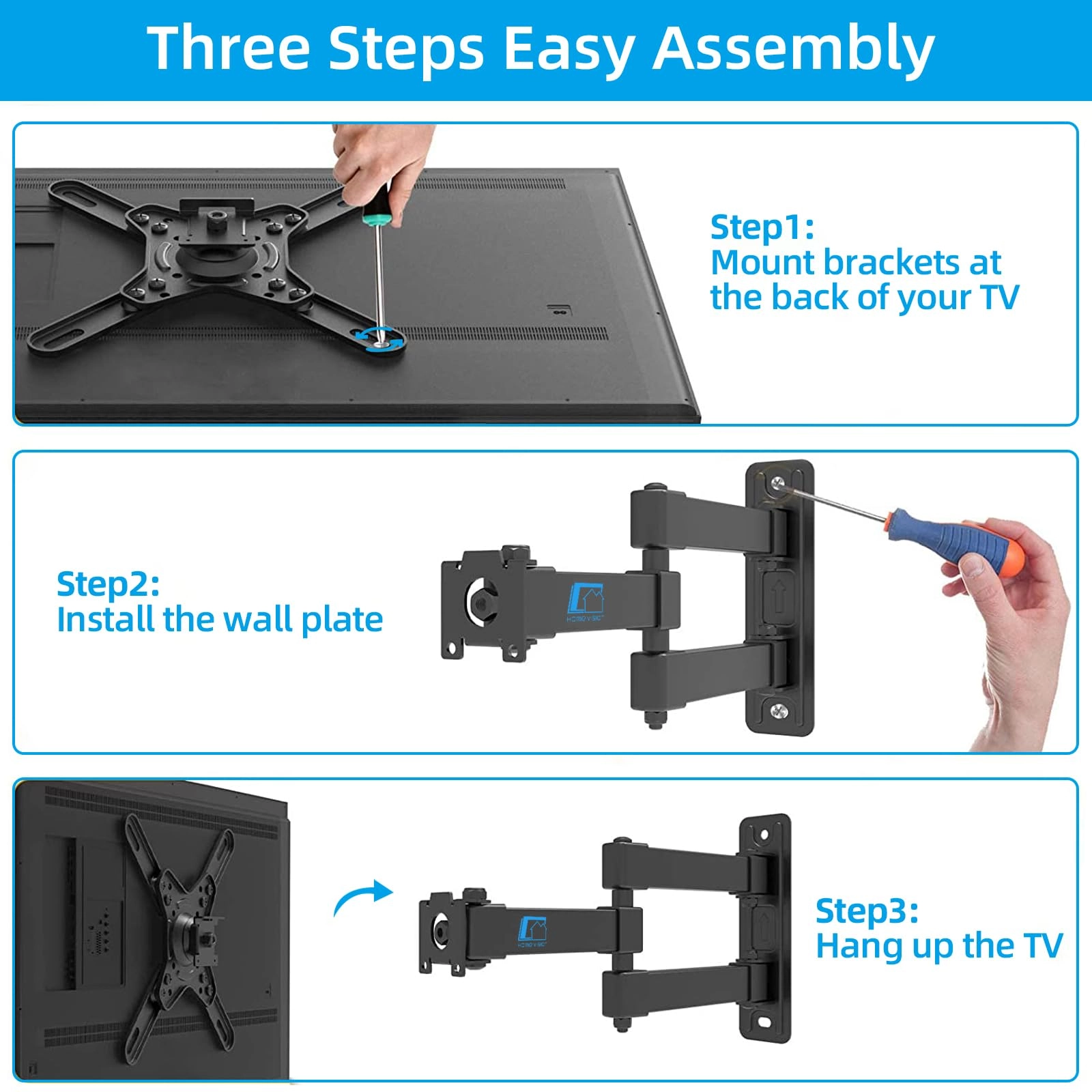 Full Motion TV Wall Mount Bracket - 20kg 17-42 Inch