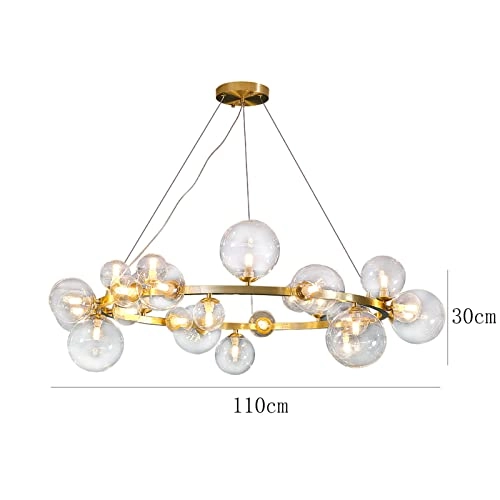 Full Copper Glass Chandelier - 7 Heads 90*27*30cm