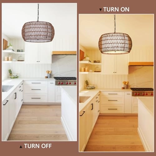 Rattan Boho Chandelier - 9.8'- 84.6''