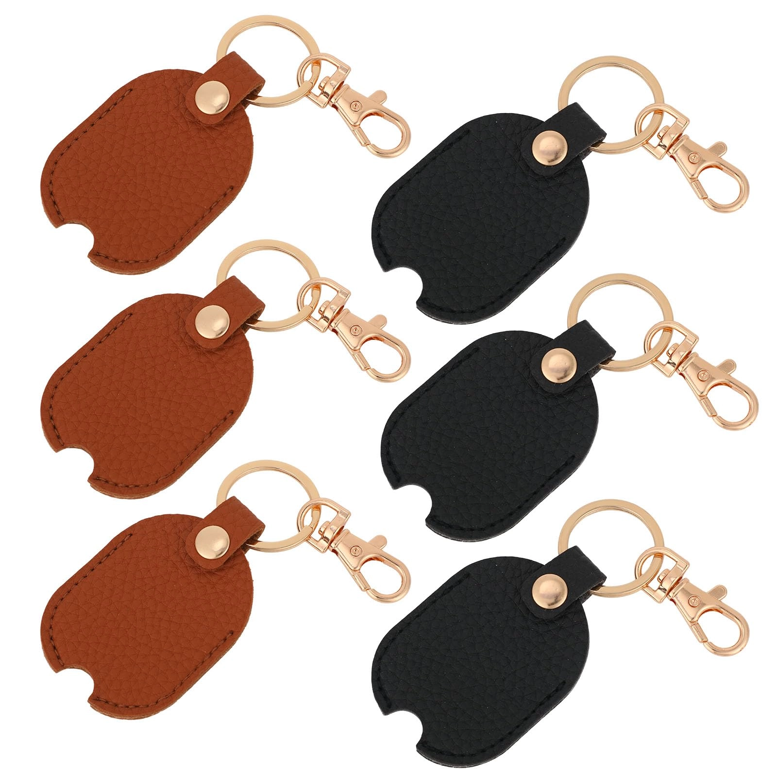 NQEUEPN Leather Car Key Sleeves - 4 Count Brown Black