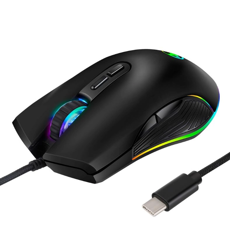 Justdfine Wired Gaming Mouse - usb-C cable