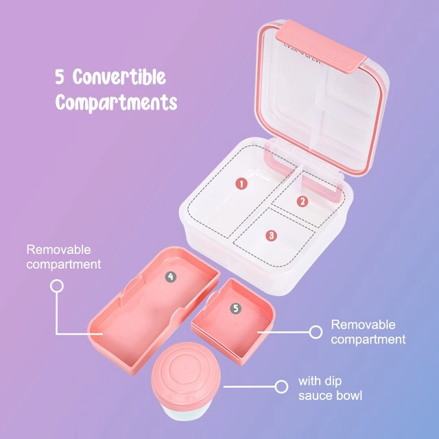 3/4/5 Compartment Convertible Bento Lunch Box - 1250ml