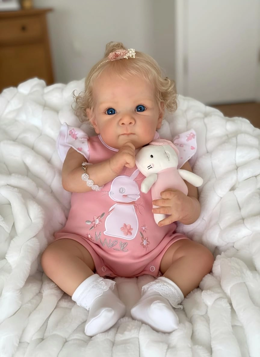 Reborn Baby Doll - 18 Inch 46 cm Silicone Lighter Brown Skin Ages 3+