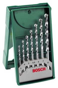 Bosch Mini X-Line Wood Drill Bit Set - Steel 7pcs 3/4/5/6/7/8/10mm