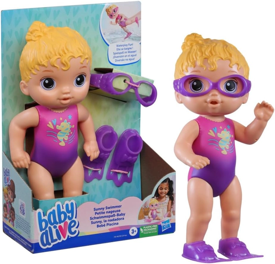 Baby Alive Sunny Swimmer Doll - 10-Inch Blonde Hair Ages 3+