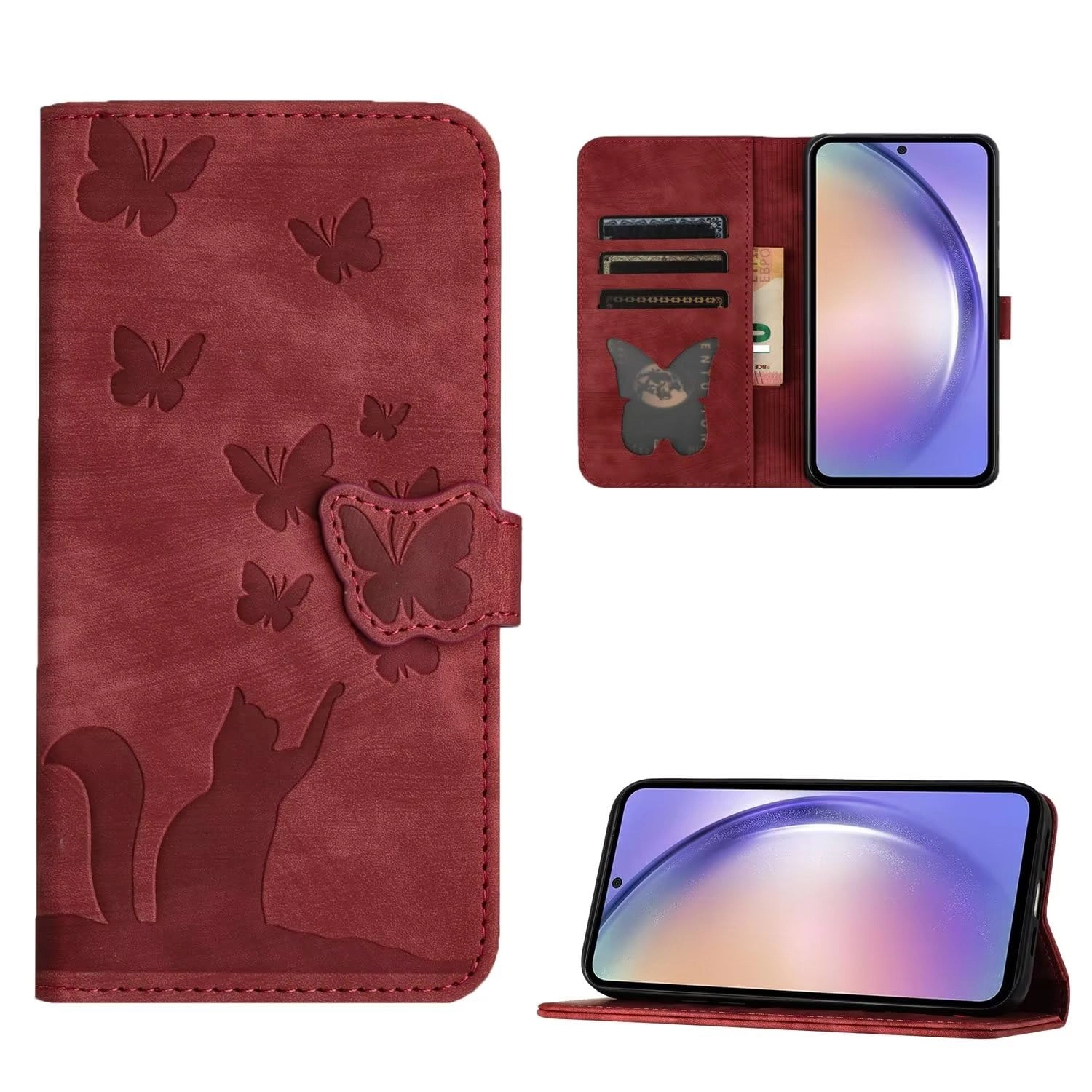 Tivenfezk Cat Wallet Case - Leather Flip Cover for Samsung Galaxy S21 Ultra