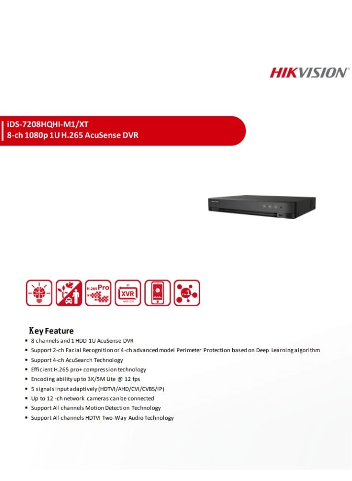 AcuSense DVR - 8 channels
