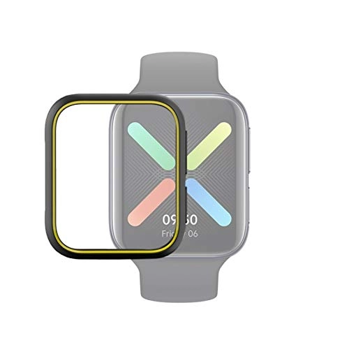 Protective Case for OPPO Watch 46mm - Black+Yellow TPU