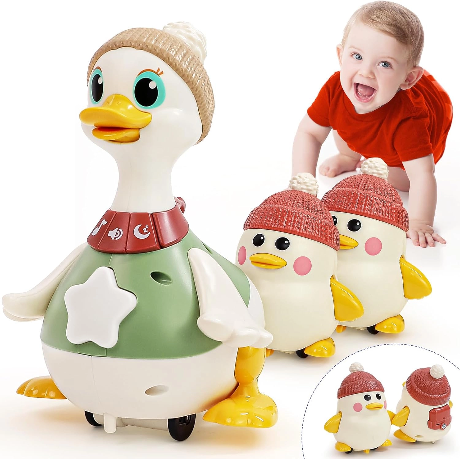 COLOR LAND CHILDRENS TOYS CENTER LLC Hola Swinging Ducks - 6-12 Months 3 pieces