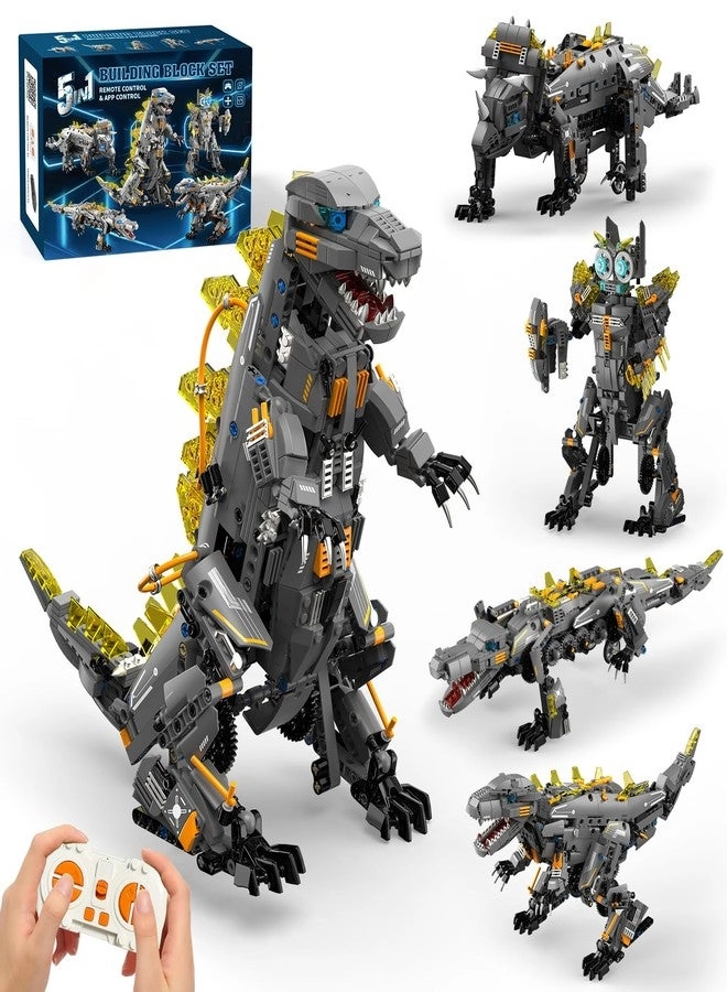 adusriz Dinasour Toys - 5-in-1 935 PCS App & Remote Control