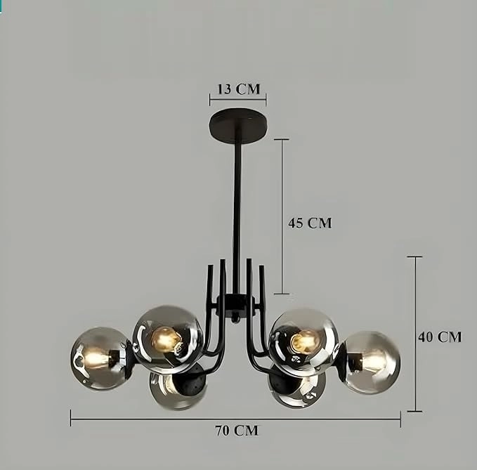 BLK 715/6 - Black and Black Smoke Glass E27