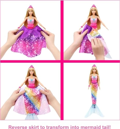 Barbie Dreamtopia - 2-In-1 11.5-In Blonde Princess To Mermaid Ages 3+