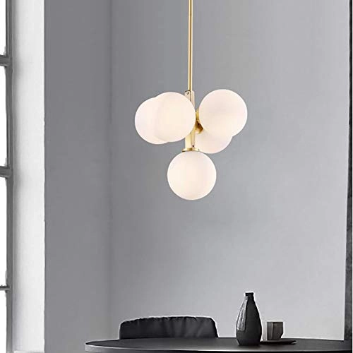 Creative Molecular Glass Bubble Ball Chandelier - 5 heads Golden