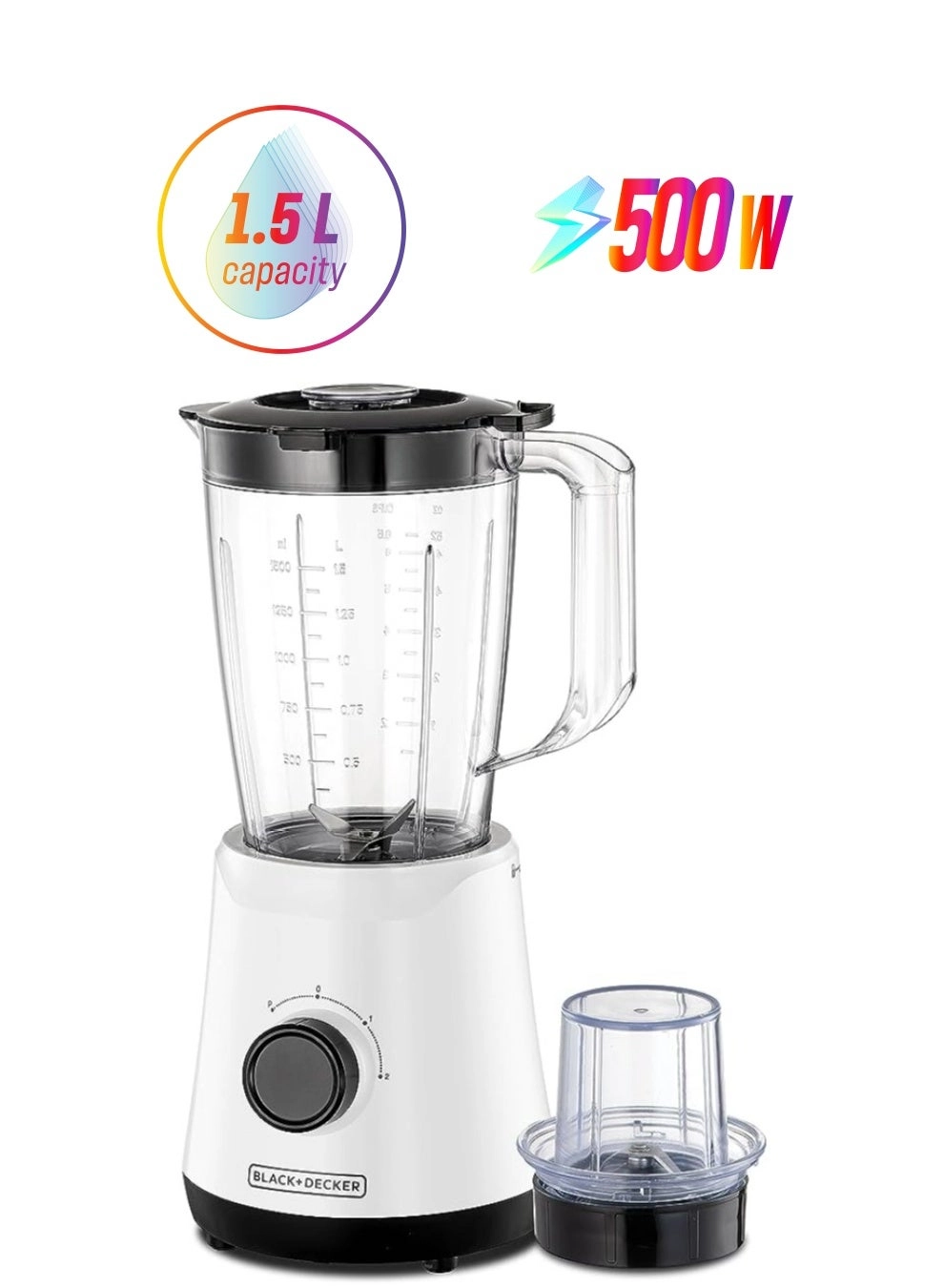 Black & Decker BX520-B5 - Blender with Grinder Mill 2 Speed control White