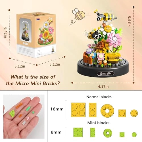 Bee Flowers Micro Mini Building Block Set - 588 pcs