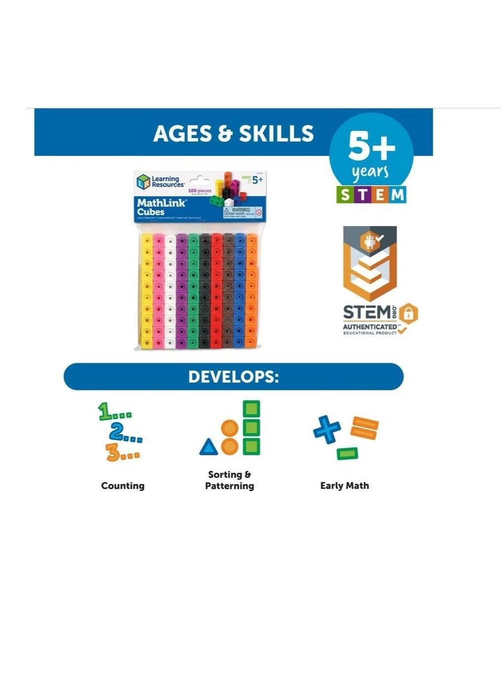 Math link Cubes Activity Set - 5+ Years 100 piece(s)
