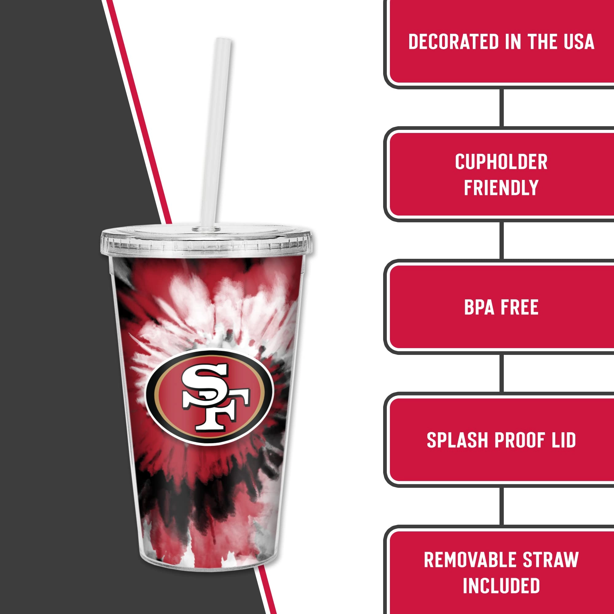NFL Football Metallic Tie Dye Tumbler - 473ml