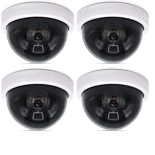 Dummy Security Camera - 4pcs Flashing LED White