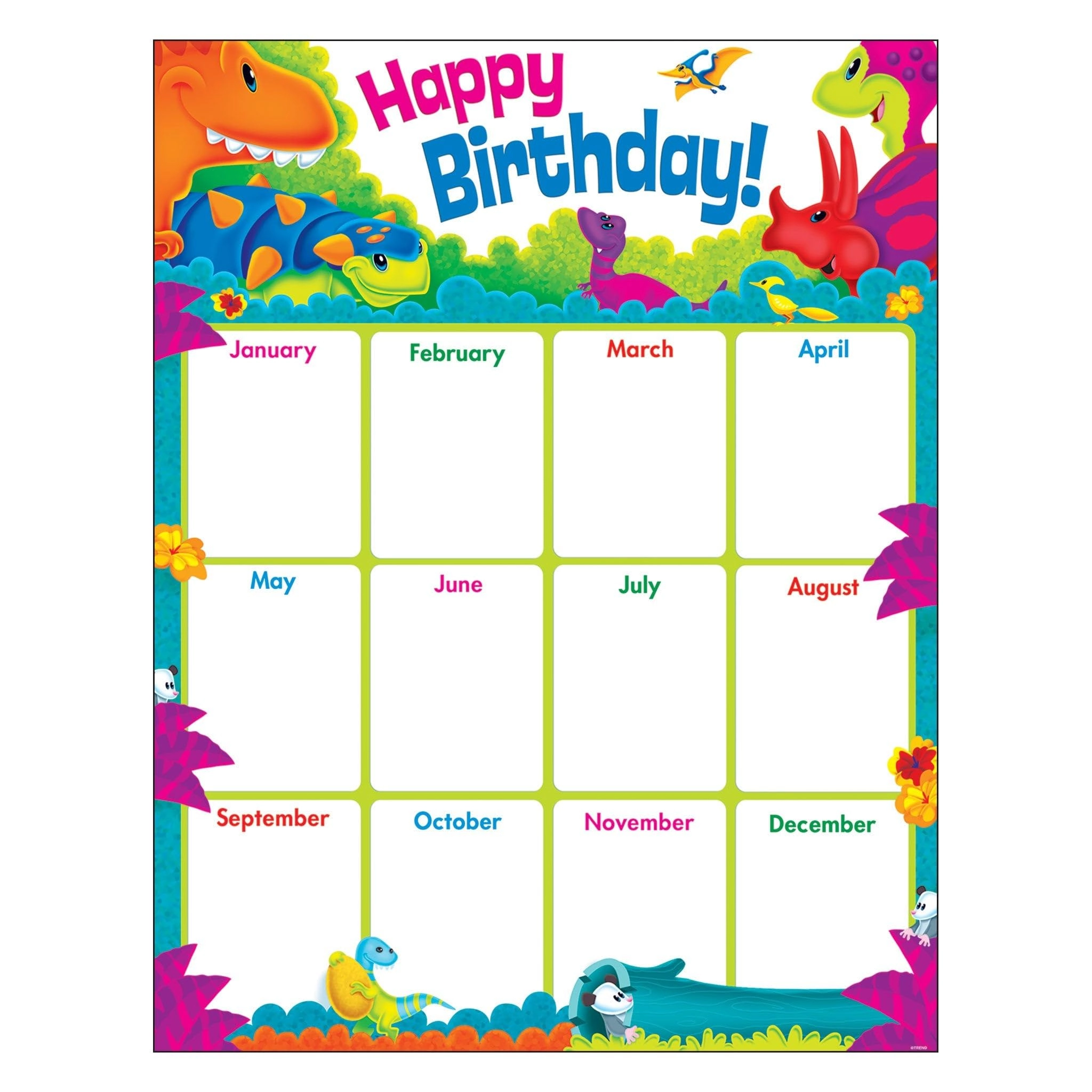 Trend Enterprises Birthday DinoMite Pals Learning Chart