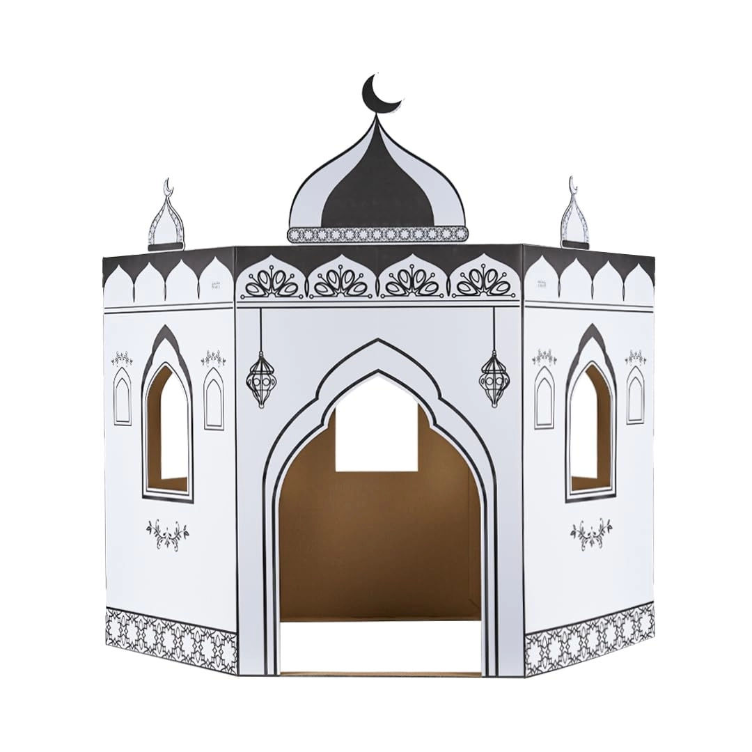 Hilalful Color Me Cardboard Playmosque - Blue - White Cardboard