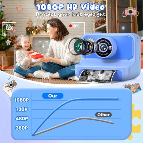 H3 - Kids Instant Print Camera Purple