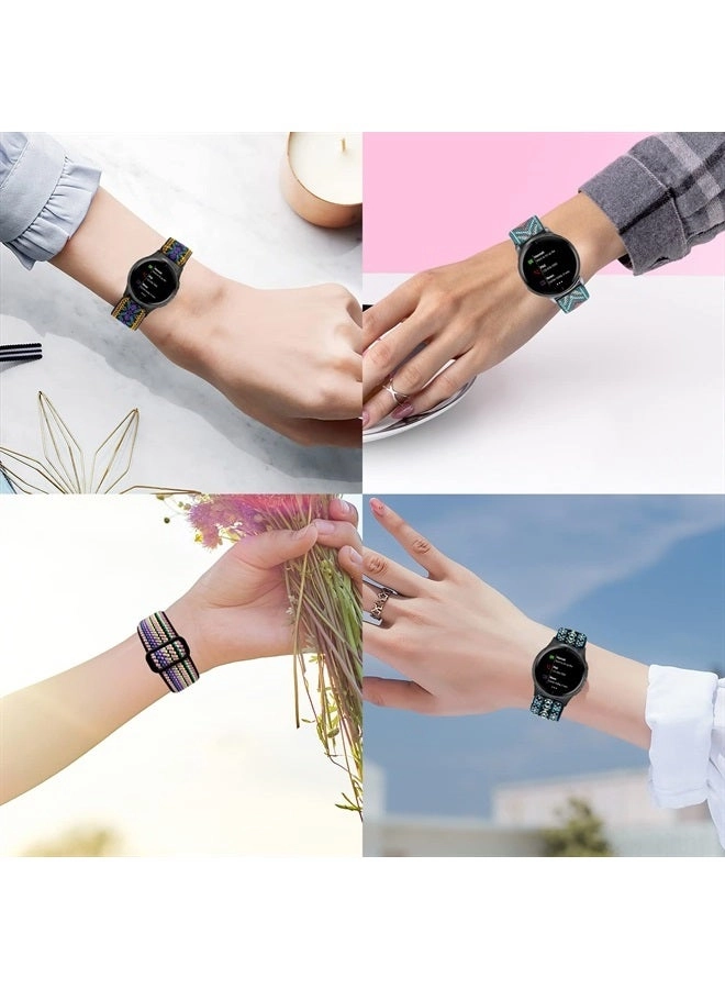 BOTNUW 4 Pack 20mm Stretchy Watch Band for Garmin Venu/Venu Sq/Vivoactive 3/Forerunner 245/645