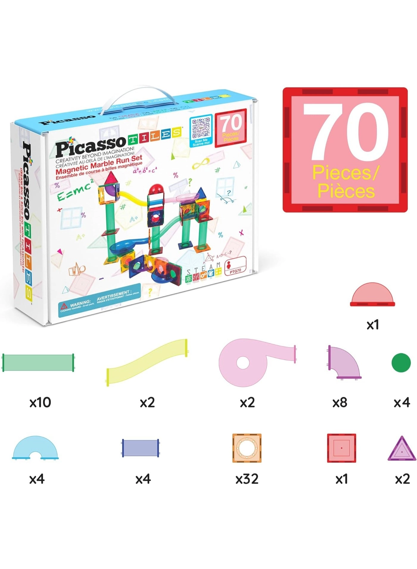 Magnetic Marble Run Set (PTG70) - Multicolor