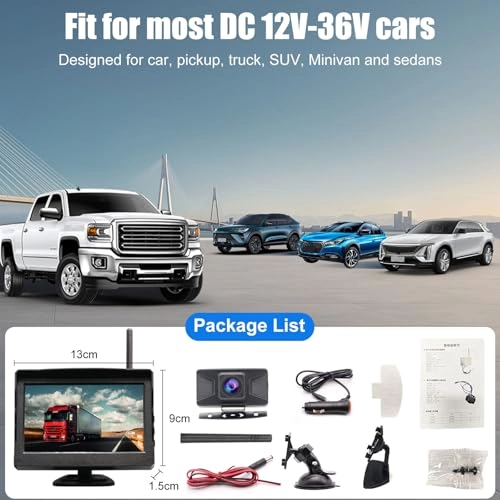 Reversing Camera - Night Vision Wireless + 5 Inch Monitor - 5 Inches