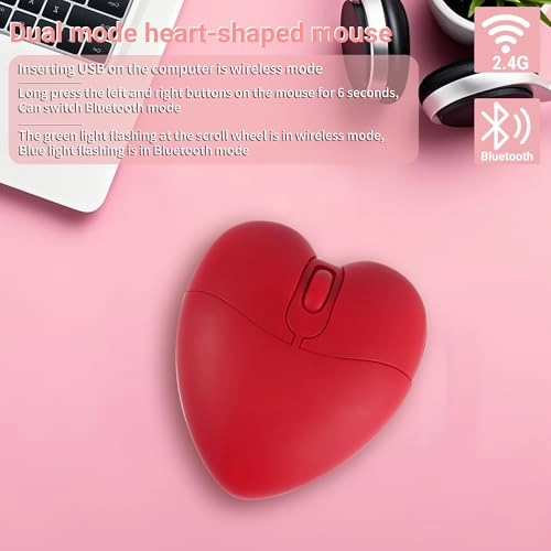 Heart-Shaped Mouse - Bluetooth USB