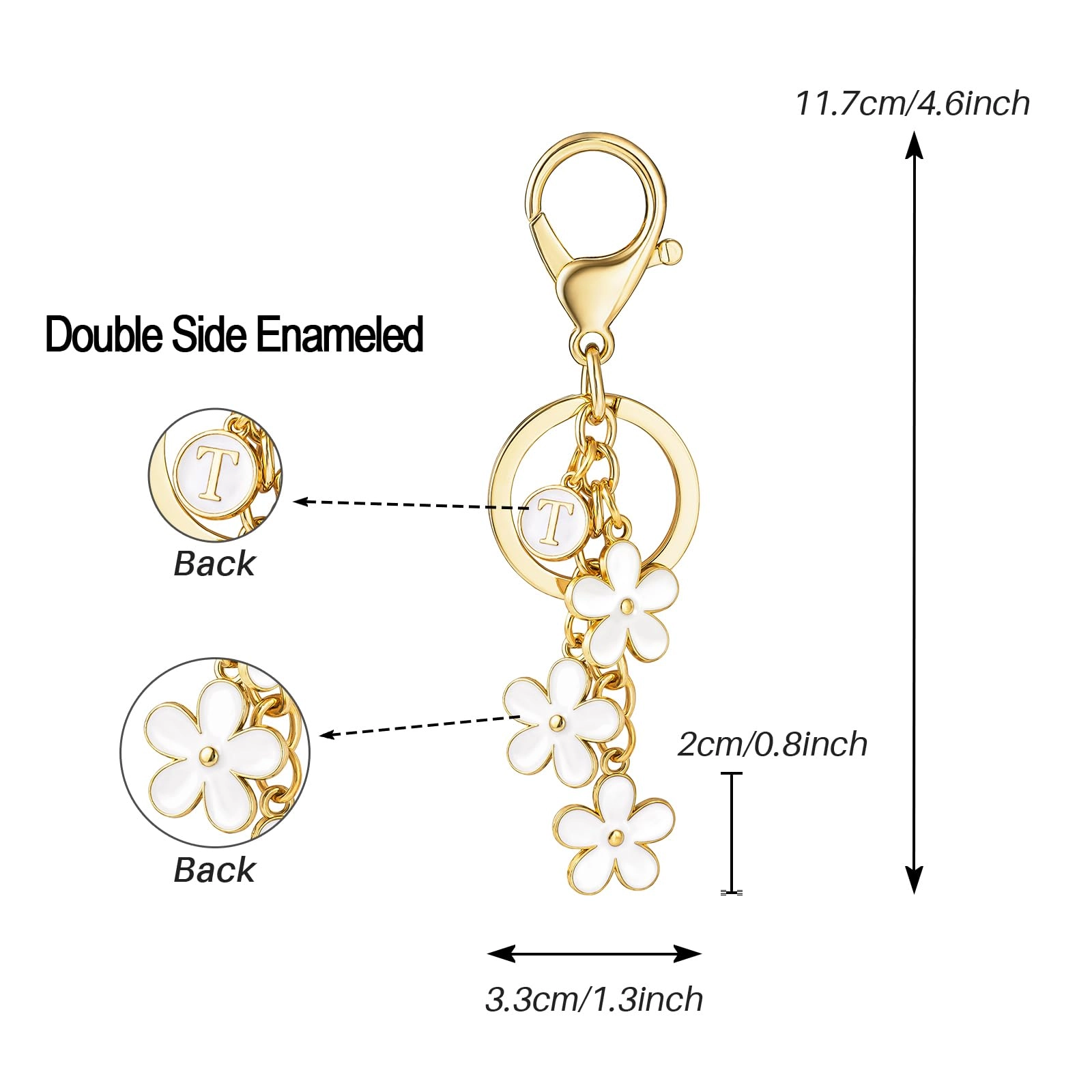 Initial Keychain - Floral