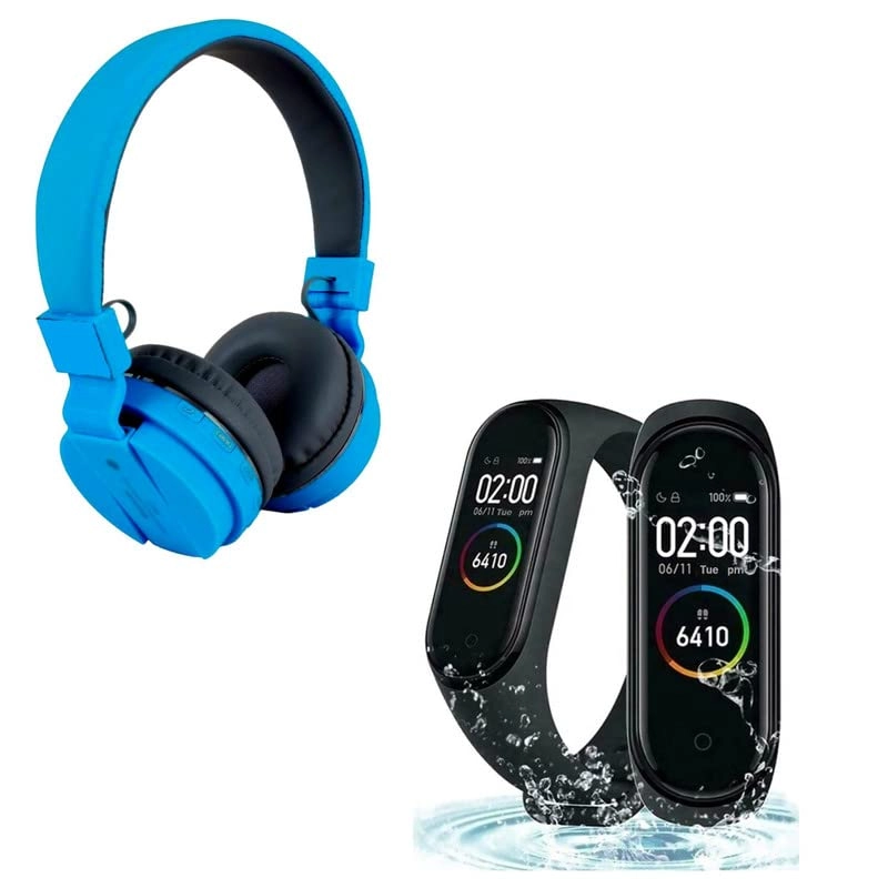 On-Ear Bluetooth Wireless Headphone + M9 Smart Watch Activity Tracker Band