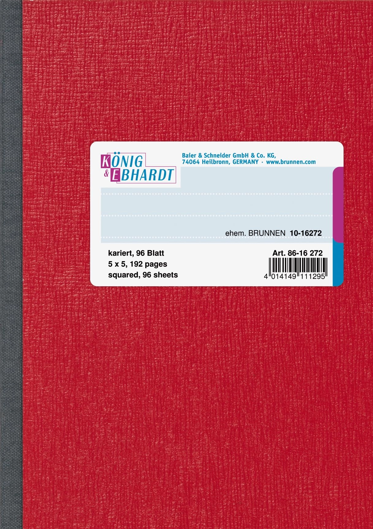 König & Ebhardt Kladde A6 - Grid 96 Sheets