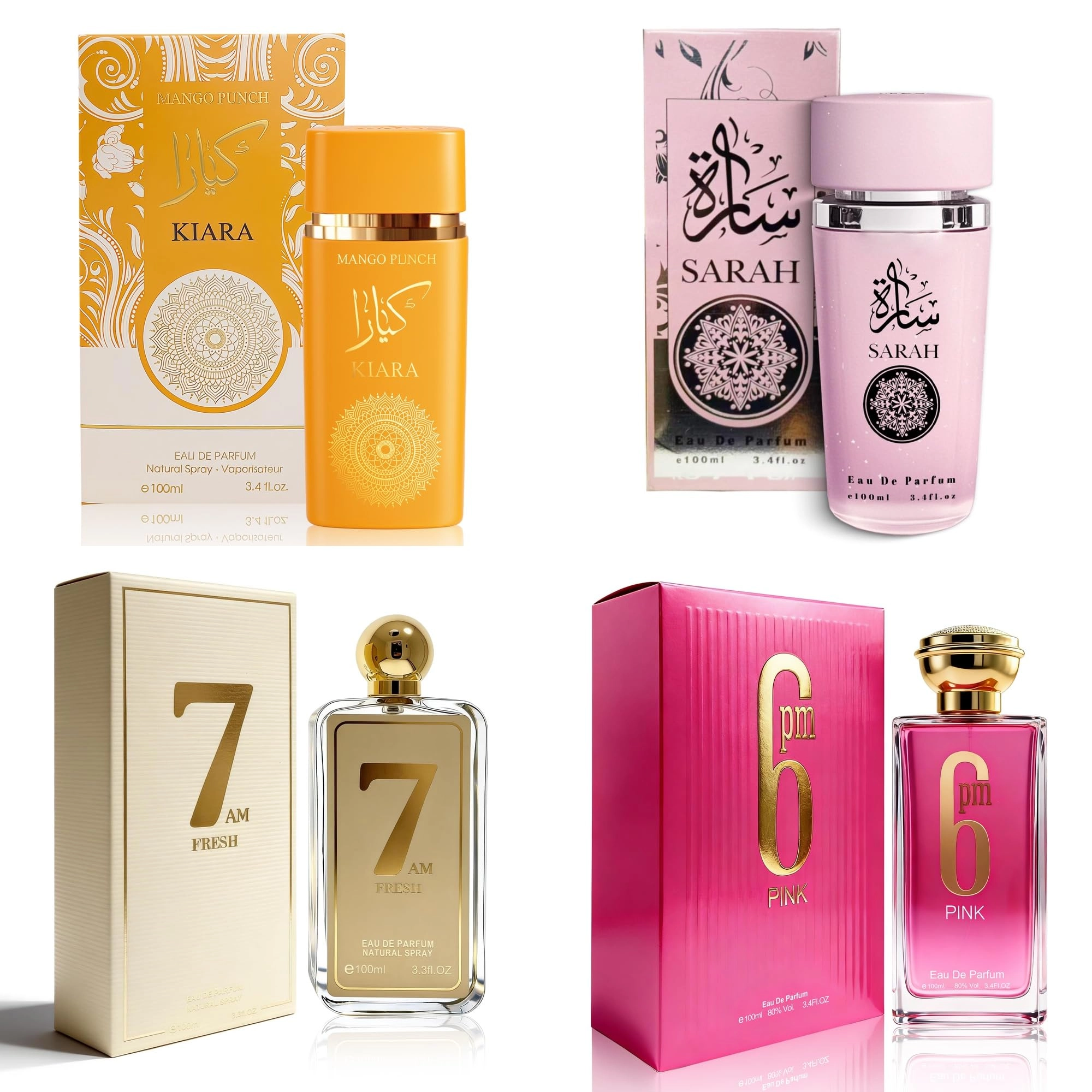 AFLUXE Kiara Mango Punch + Sarah Pink + 7AM Fresh + 6pm Pink Eau de Parfum