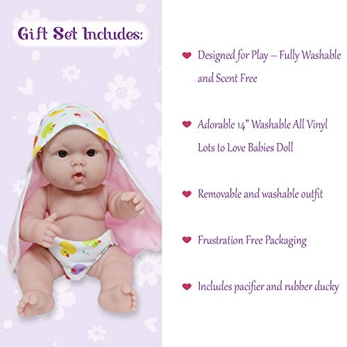 Lots to Love Babies - 14" 4 Piece Bath Time Gift Set Pink