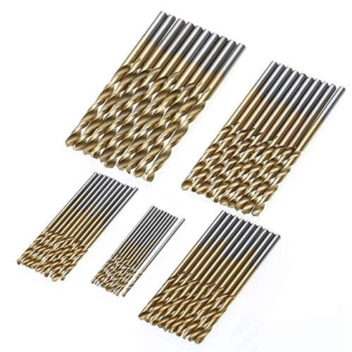 HSS Titanium Coated Drill Bit Set - 50 Pieces