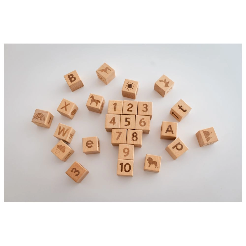 Wooden Learning Blocks - Suitable for 1 year & above 26 Pcs