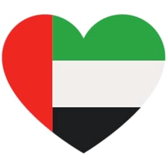 Heart Shaped UAE Stickers - 5 Sheets