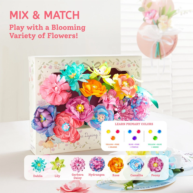 DIY Magic Dyeing Florist Craft Kit - 74 Pcs