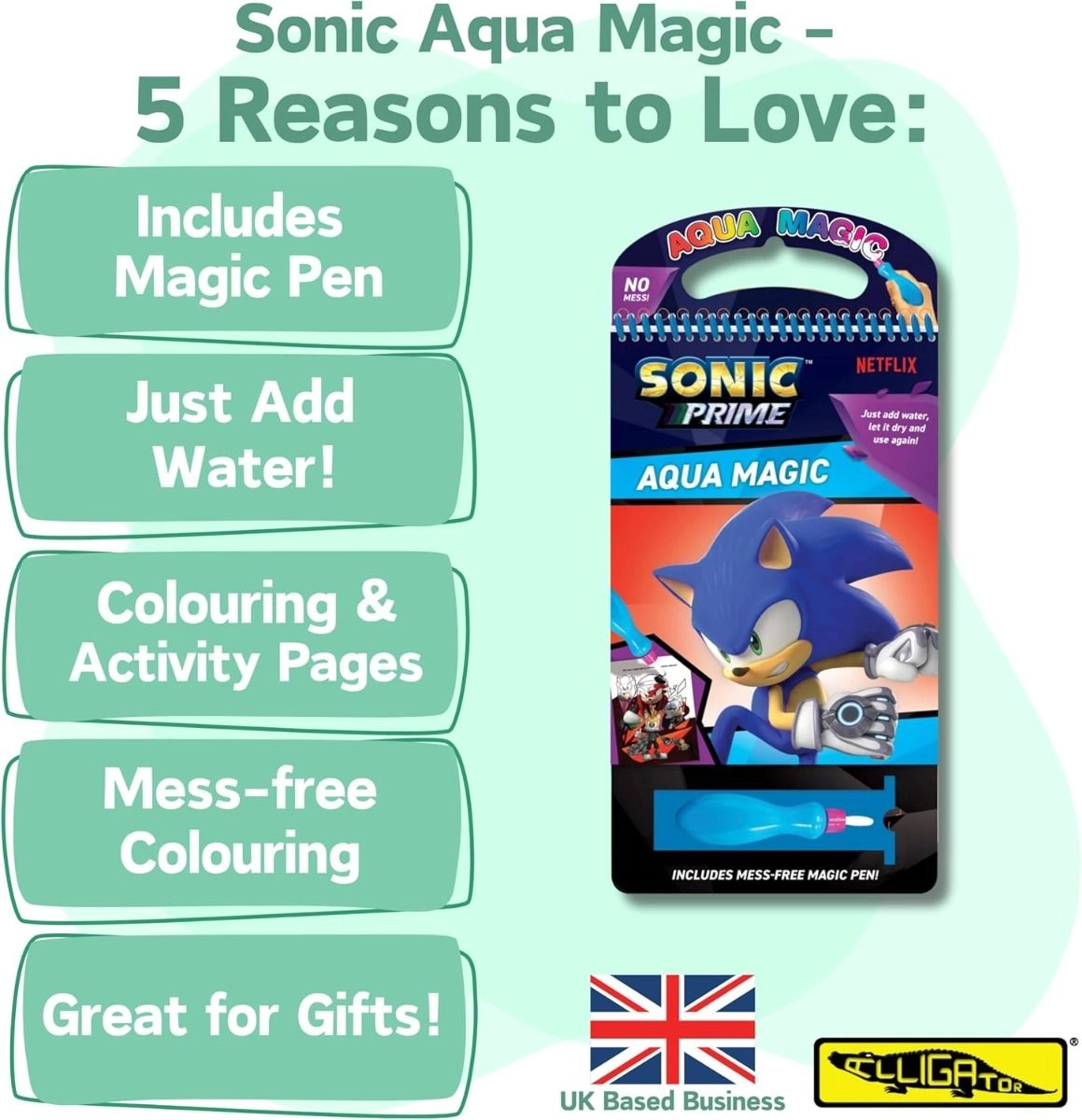 Sonic Prime Aqua Magic - 12 colouring cards Multi Colour