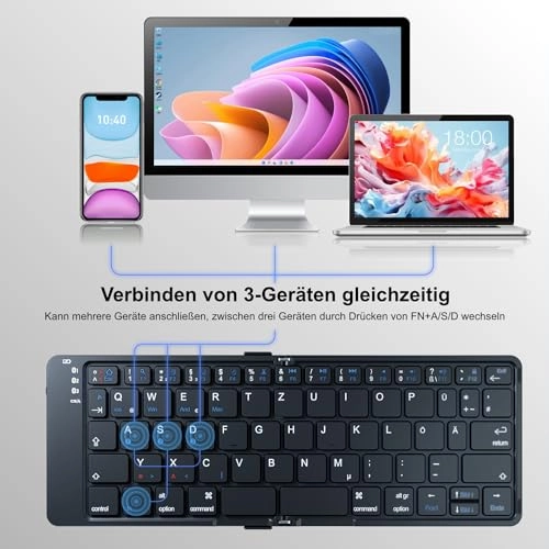 TRI-FOLD BLUETOOTH KEYBOARD - Wireless