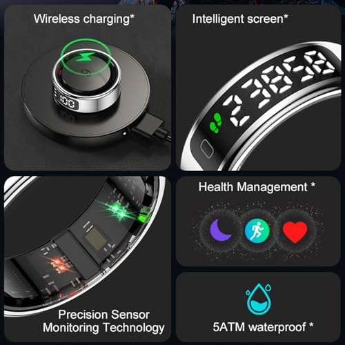 Smart Ring Health Tracker - 8# Gold 5ATM Waterproof