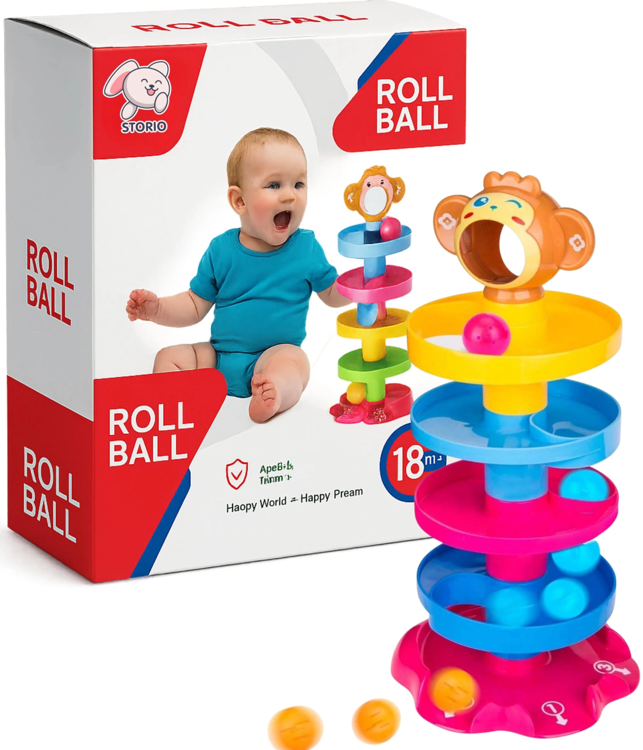 Standard HMC Toys, Factory,ADD- Chenghai,Shantou,Guangdong,China; Contact - +91 0 8668406280, Storio Monkeyball Drop Toy - 12 Months+ 1 pieces