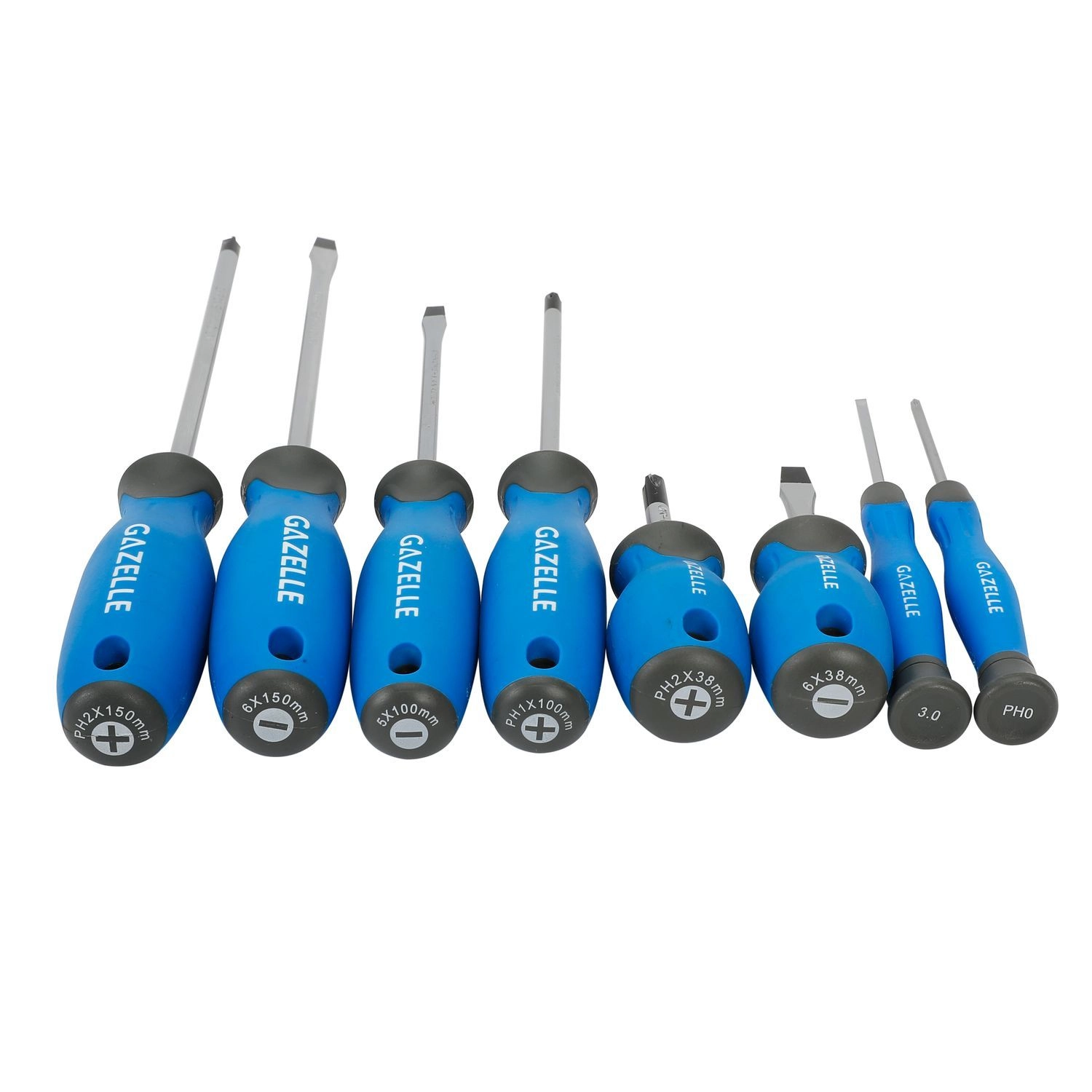 Gazelle G80136 Magnetic Slotted and Phillips Screwdriver Set (8 Pcs)