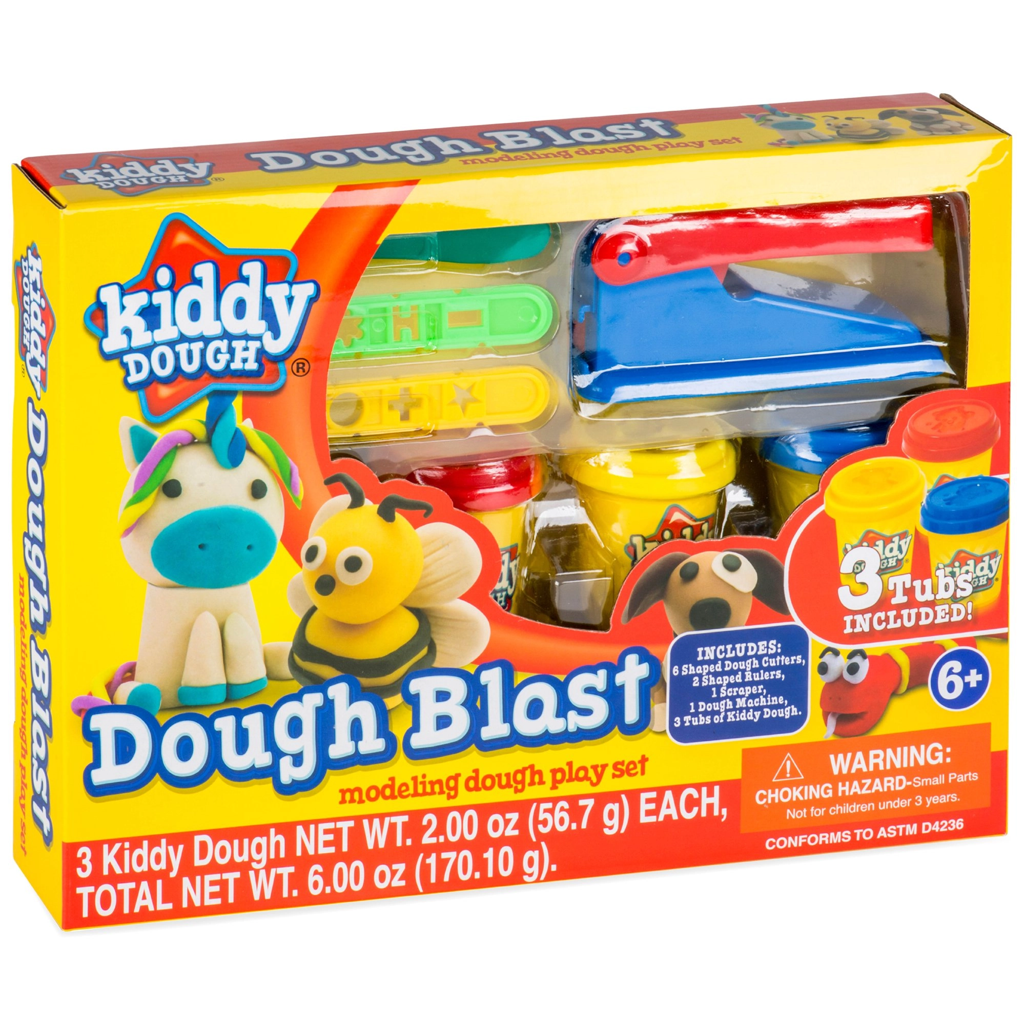 Kiddy Dough Modeling Dough Play Set - 6+ years 3 Cans