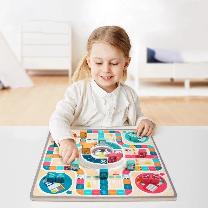 Flying Chess Ludo - Wooden Montessori