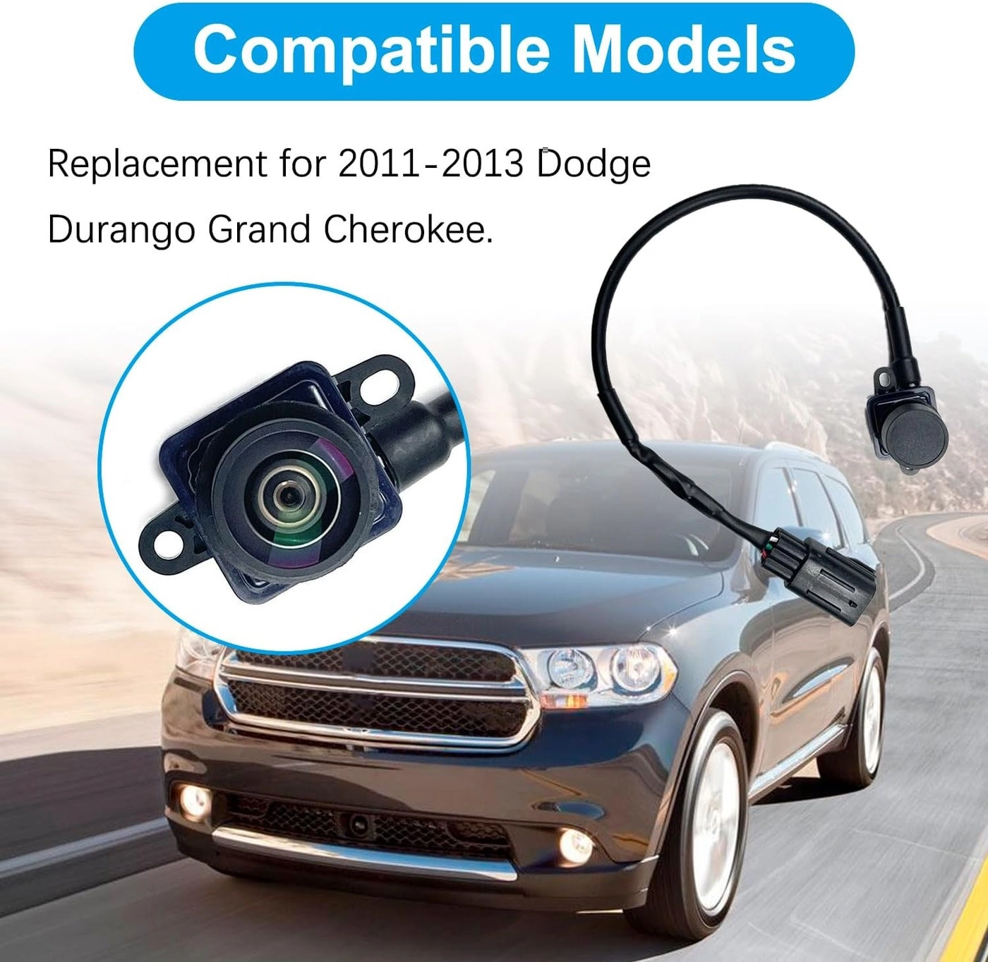 Rear View Backup Camera - Compatible with 2011-2013 Dodge Durango and Grand Cherokee